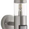 Essentials Sigma Outdoor LED Wall Light With PIR Sensor Brushed Stainless Steel 2.3W 200lm
