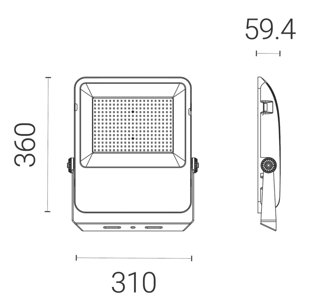4lite Outdoor LED Floodlight Black 200W 23000lm - Image 4