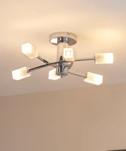 Quay Design Olivia LED 6-Light Semi-Flush Ceiling Light Chrome 12W 200lm