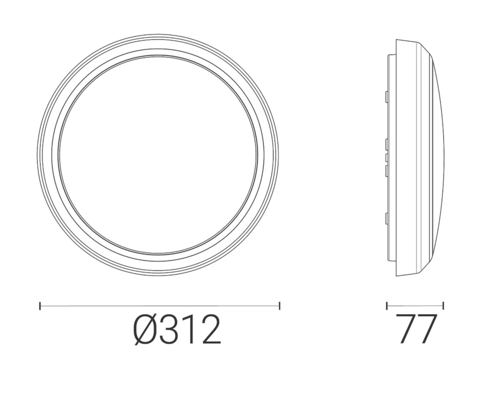 4lite LED Wall/Ceiling Light With Microwave Sensor Graphite 13W 1100lm - Image 4