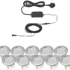LAP Apollo White 45mm Outdoor LED Deck Light Kit Polished Stainless Steel 4.8W 10 X 18lm 10 Pack