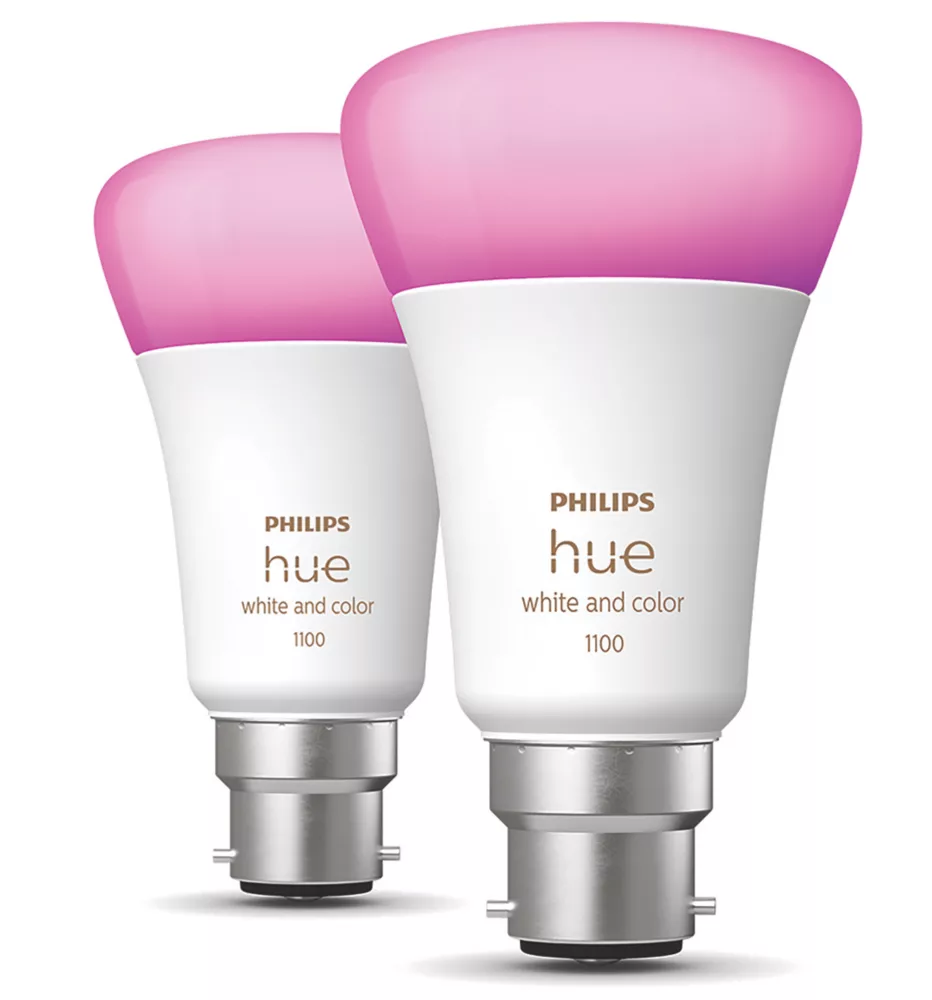 Philips Hue BC A19 RGB & White LED Smart Light Bulb 9W 806lm 2 Pack