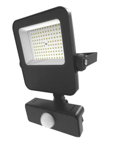 4lite Outdoor LED Floodlight With PIR Sensor Black 20W 2100lm