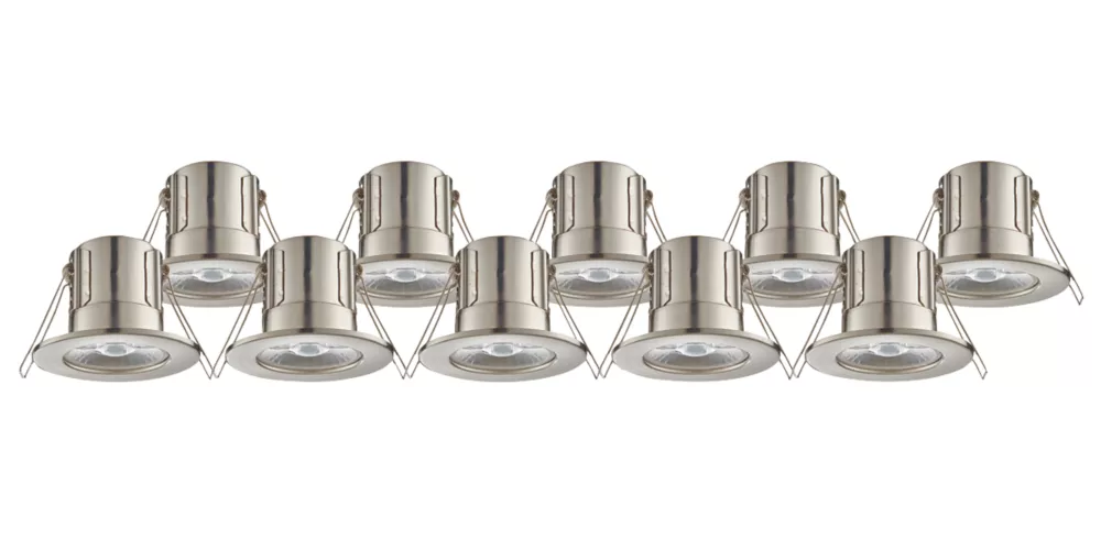 LAP Cosmoseco Fixed Fire Rated LED Downlight Satin Nickel 5.8W 450lm 10 Pack